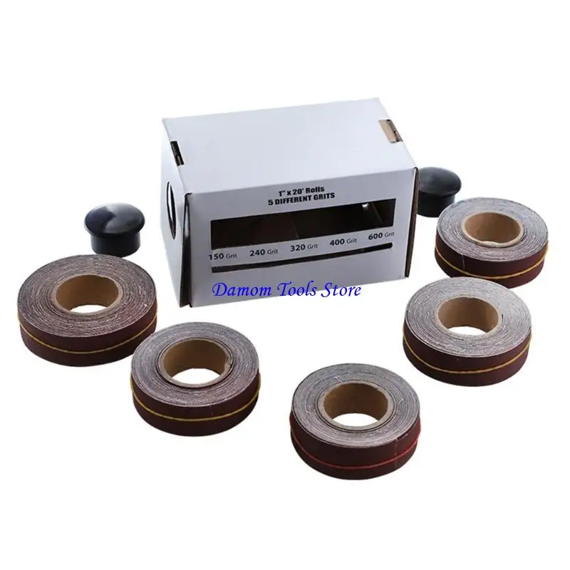 

57be Sandpaper Cloth Roll Set, 150-600 Grits, 2,5CMX6M для отделки дерева и металла