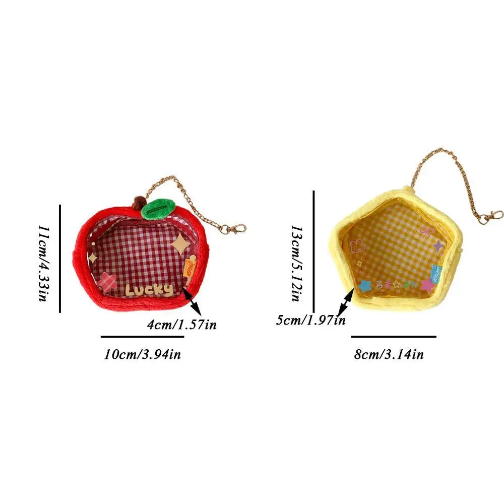 Portamonete con ciondolo a forma di mela rossa coreana Portamonete con ciondolo Borsa portaoggetti per bambola in PVC trasparente Borsa per esposizione per studenti Regali con ciondolo per zaino