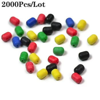 2000 Stück Angeln Weich gummi Antik ollision Float Block Perlen Anti-Tangle Line Loch Puffer Schutz Bohnen Angeln Zubehör