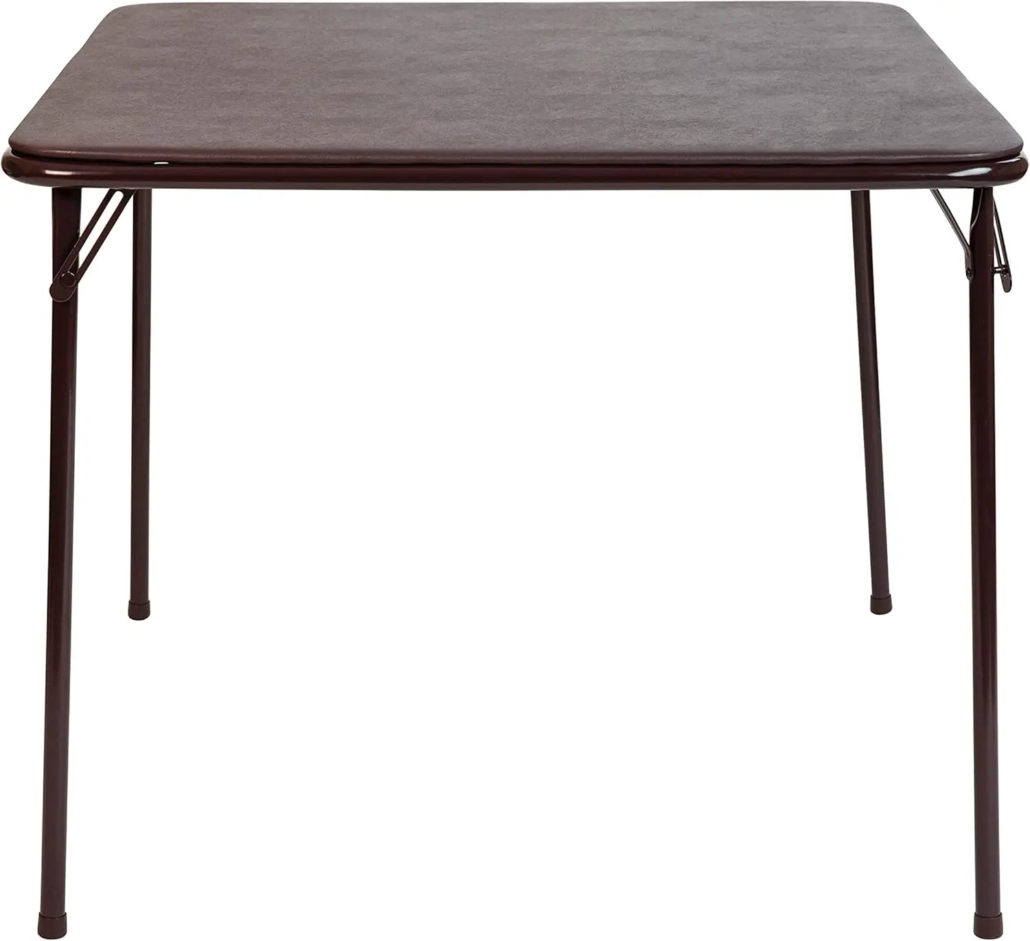 Madelyn 33.5"" Square Folding Multipurpose Card Table With Padded Vinyl Top, Portable Folding Game Table For 4 Players, Brown