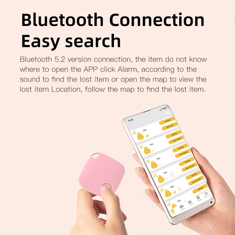 Mini Bluetooth 5.0 Tracker AntiLost Device Round Pet Kids Bag Wallet Tracking Smart Finder Locator