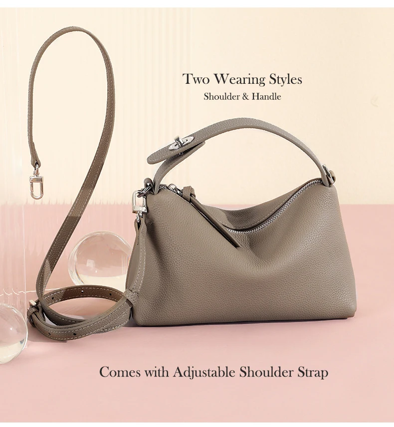 New Fashion Natural Togo Genuine Leather Women Shoulder Handbag Lichee Cowhide Female Crossbody Bag Ladies Purse Handle Tote