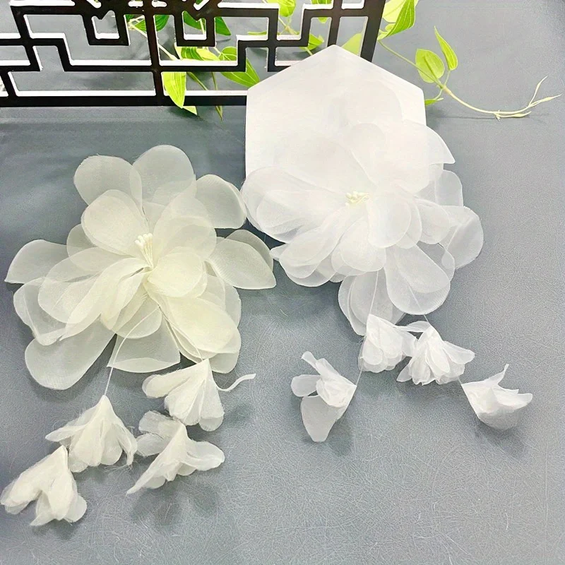 

3D Handmade Drooping Flower DIY Fashionable Bridal Gown Headpiece Apparel Accessory Decoration