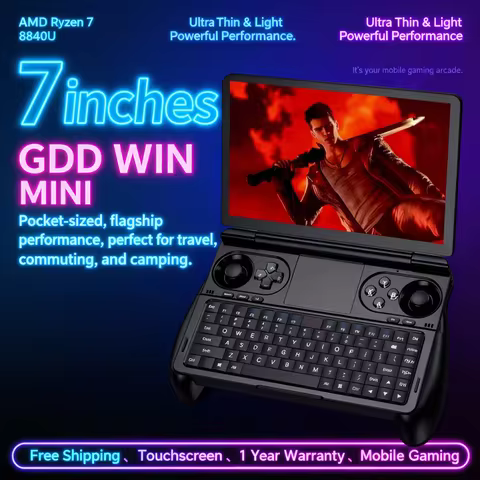 New 2026 GPD WIN Mini AMD AI 9 HX 370 7 Inch Handheld GamePad Tablet 32GB RAM 2TB PCIE4.0 Pocket Mini Laptop Game Player Console