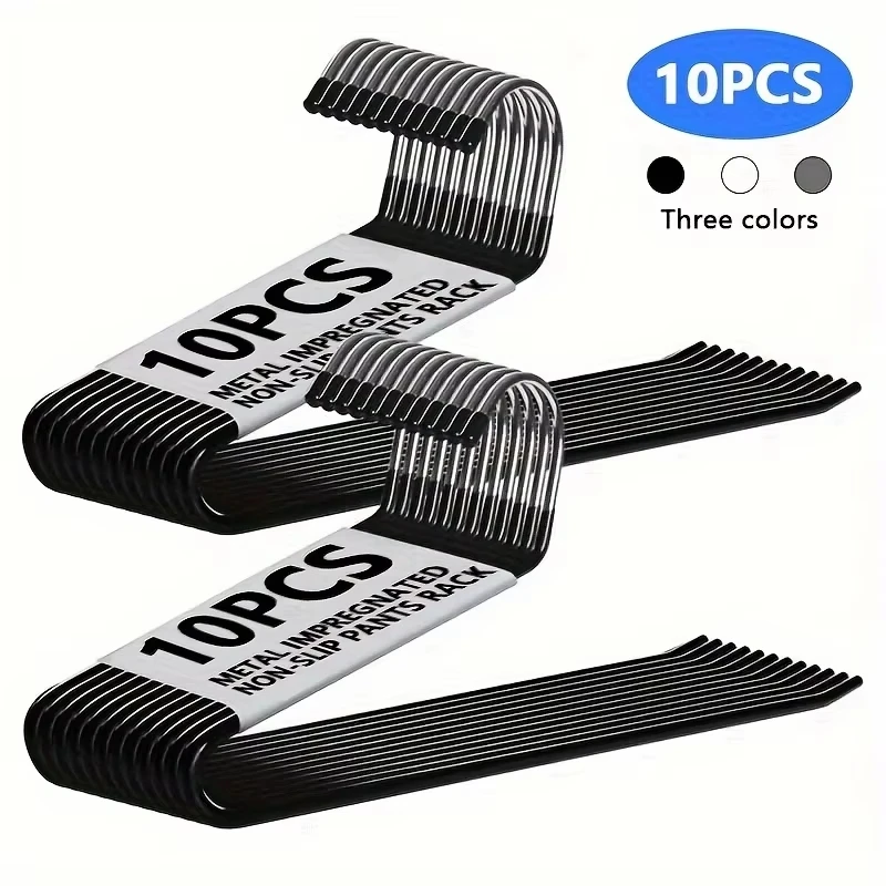 

10pcs Space-saving Goose Z-shaped Pants Hanger Durable Metal Material Multi-functional Pant Storage Household Supplies