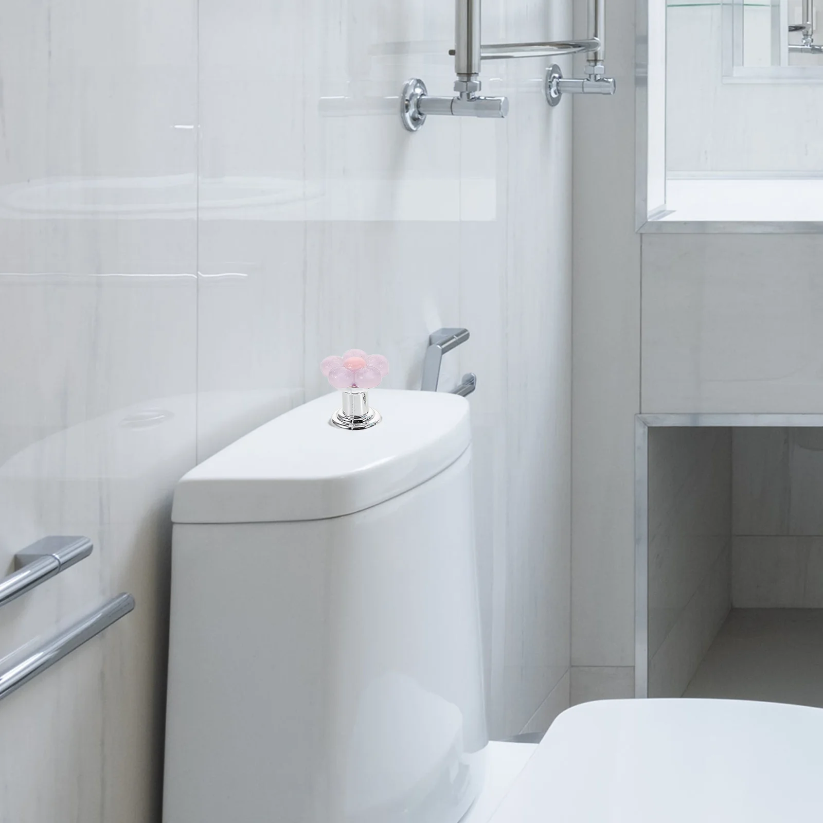 

5Pcs Flower Shape Toilet Button Pusher for Long Nails Universal Flush Button Assistant Bathroom Decoration Push Press Tool