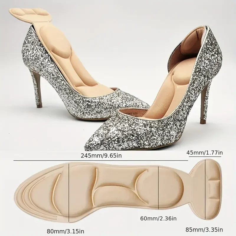 النساء نعل كعب عالٍ سوبر لينة طرف مدبب تنفس الإسفنج كامل طول نعل المضادة للانزلاق للنساء حذاء قوس دعم النعال #5