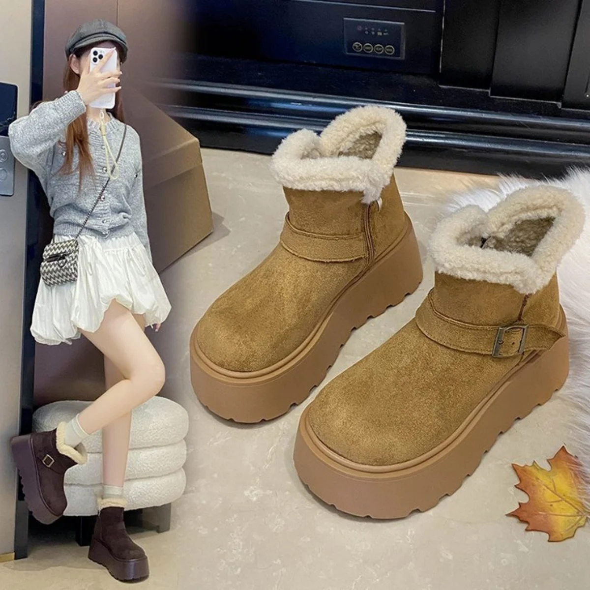 

2025 New cross-border trade plus-size trendy, versatile, fashionable and durable snow boots for women