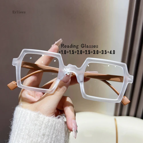 2024 Nuevo marco de gafas de lectura cuadradas Europa y América Mujeres y hombres Gafas de computadora Gafas de presbicia Unisex 0 + 1,0 + 1,5... + 4,0