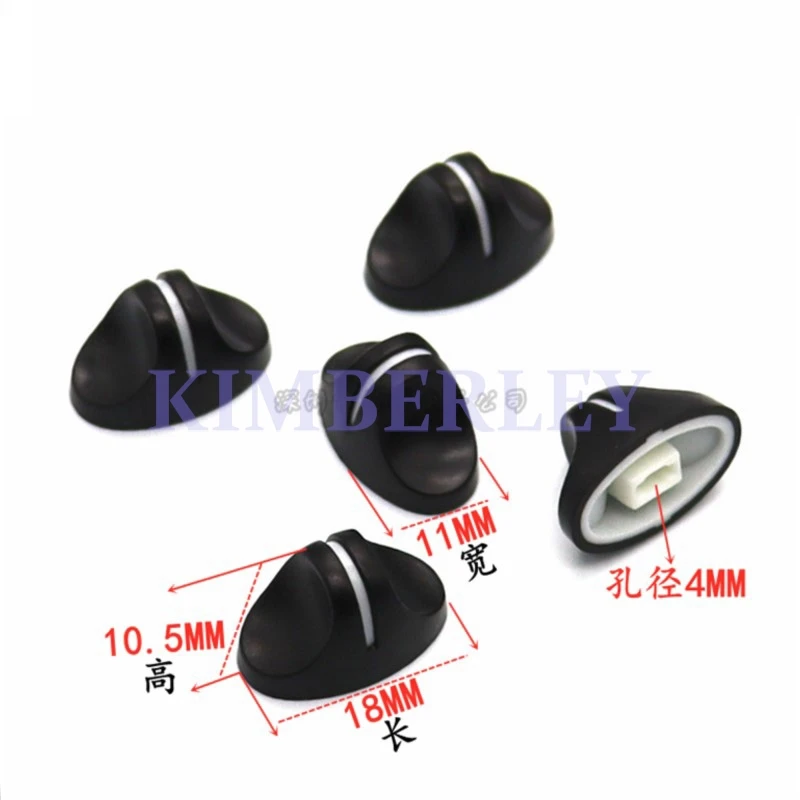 10PCS 18x11x10.5mm Black White Straight Slide Potentiometer Push Key Cap 4MM Hole Mixer Fader Cap Plastic Volume Control Knob