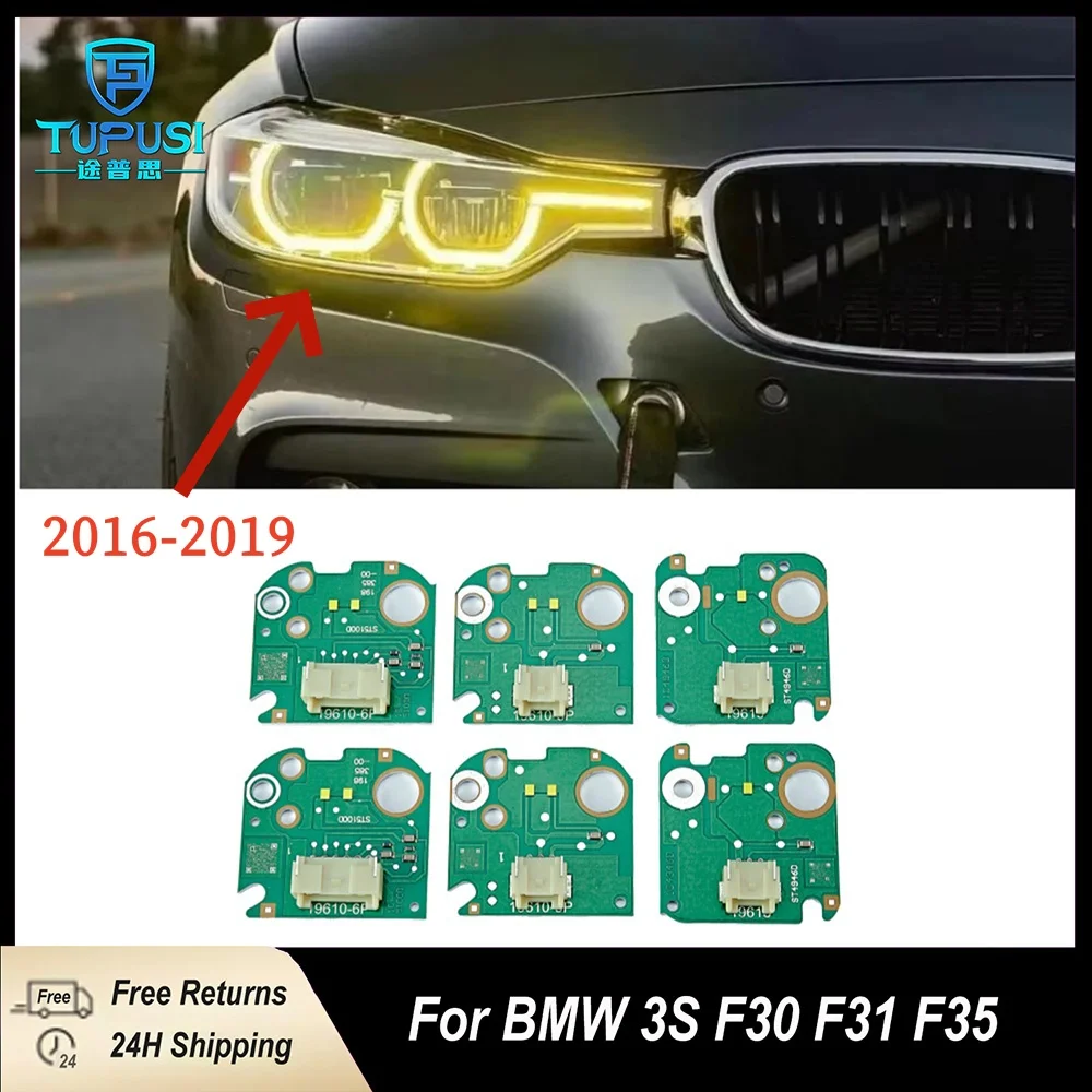 

Для BMW 3 серии Angel Eyes F30 DRL желтые светодиодные панели F31 320i 328i 330i 340i модуль дневных ходовых огней 63117419615 7419610