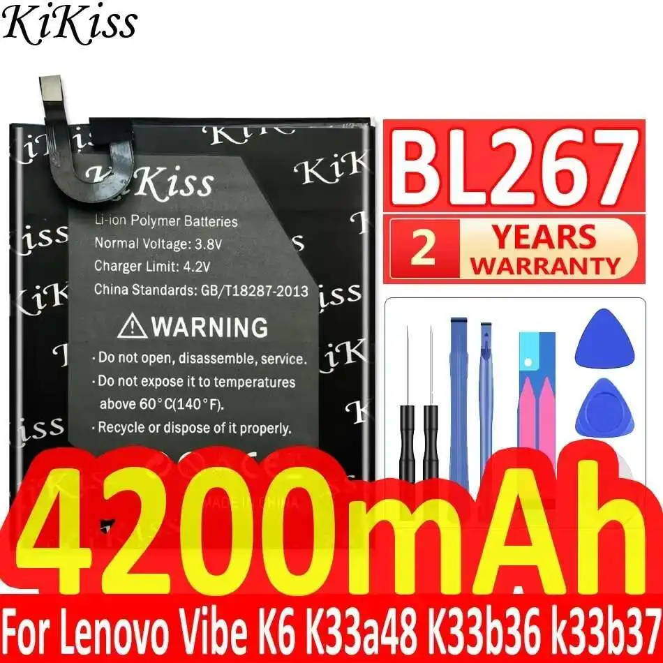 

Аккумулятор мобильного телефона BL267, замена премиум-класса 4200 мАч для Lenovo Vibe K6 K33a48 K33b36 K33b37 не K33A42