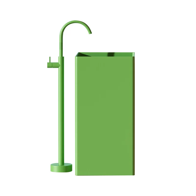 

New stainless steel creative personalized column basin balcony household bathroom wash basin round