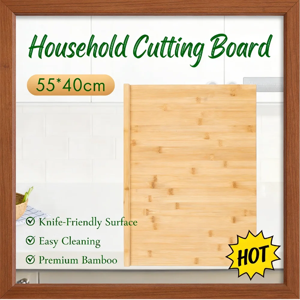 

Бамбуковая разделочная доска для выпечки с ручкой, многофункциональная, с обратным изгибом, портативная, для приготовления пищи и вечеринок