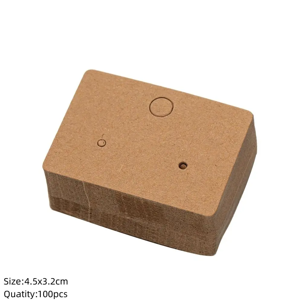 

100 шт. новые бумажные демонстрационные карты, круглые прямоугольные бирки из крафт-бумаги, пустая подставка для демонстрации, упаковочные материалы для ювелирных изделий, аксессуары