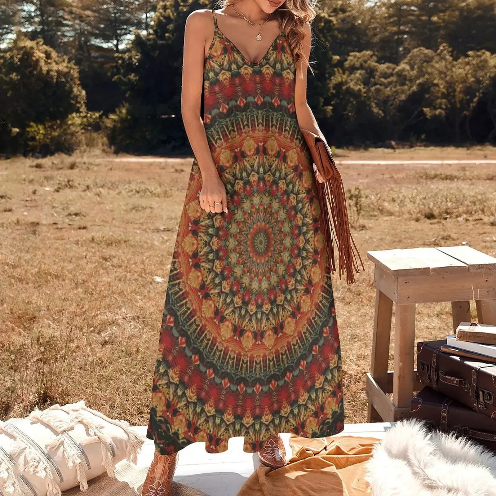 Mandala 128 Sleeveless Dress Evening gown Summer dresses for women summer dresses women 2024 Dress