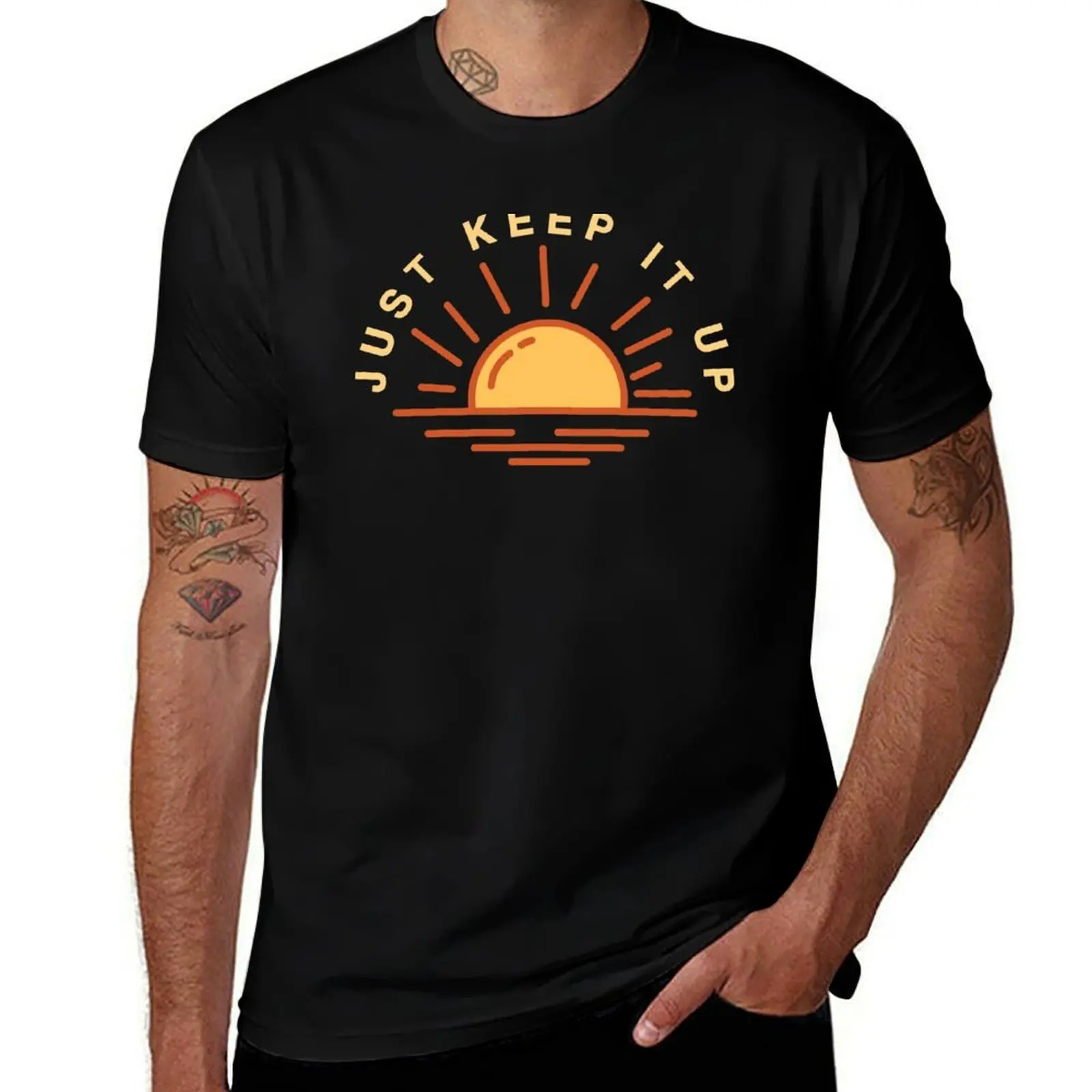 

JUST IT UP Lyrics Ateez KEEP Cute Sunrise T-Shirt Large Size Short Sleeve T-Shirt