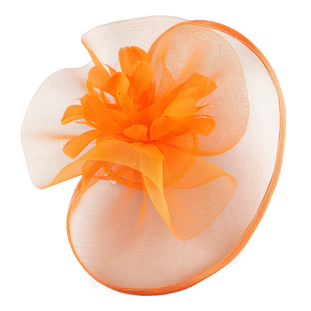 Yellow Millinery Cocktail Fascinator Hat Foral Linen Derby Event Hair Accessories Women Flower Wedding Headband High Quality