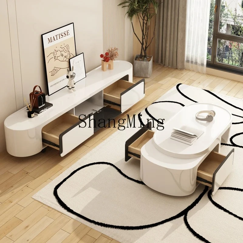 

FG premium new small apartment floor-to-ceiling simple living room home light luxury highend coffee tableTV cabinet combination