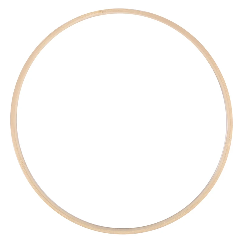 A013 Dream Bamboo Rings,Wooden Circle Round Catcher DIY Hoop for Flower Wreath House Garden Plant Decor Hanging Basket 26Cm