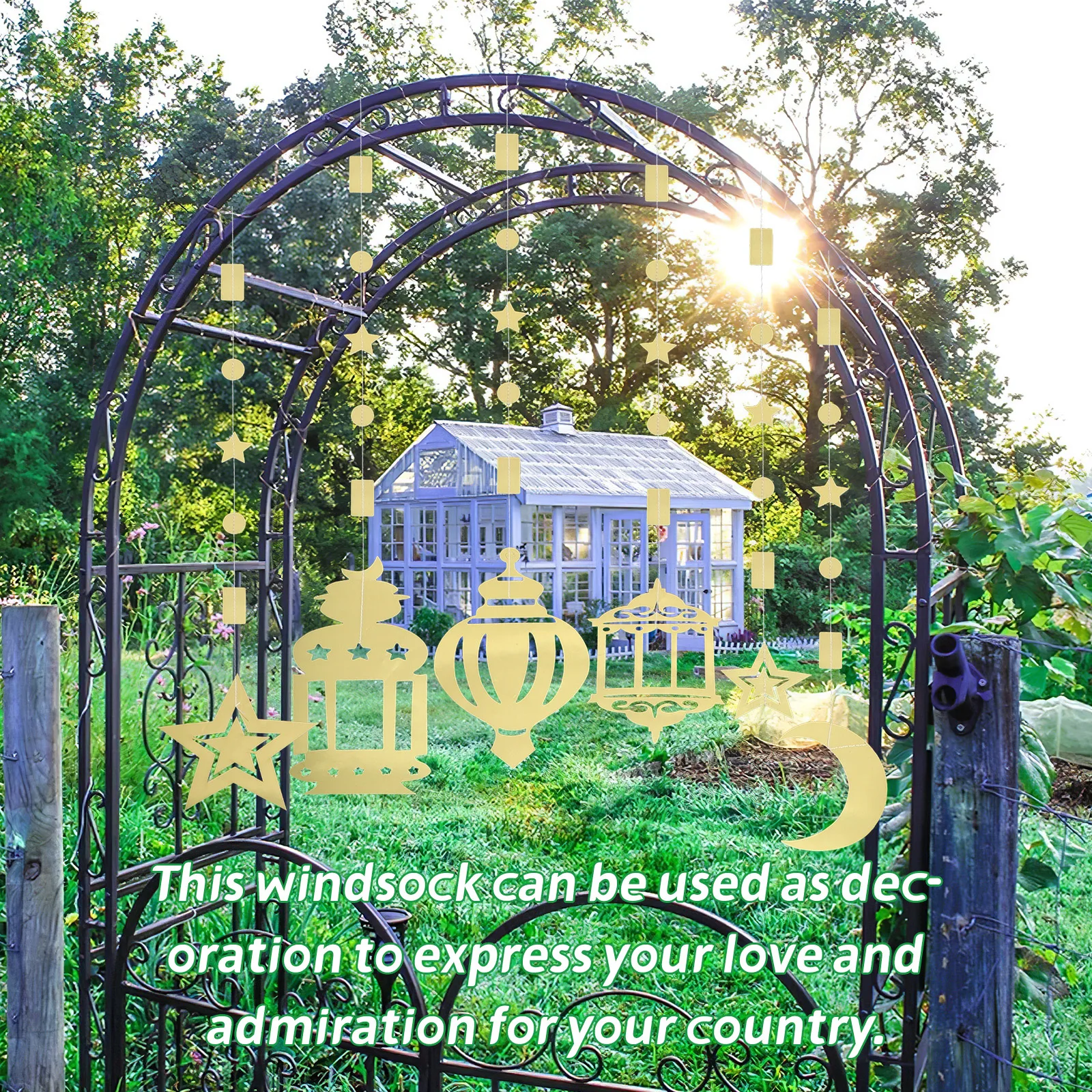 

6Pcs Eid Hanging Decoration Ramadan Mubarak Party Supplies Bright Colorful Islamic Festival Pendant Home Wall Door Ornament