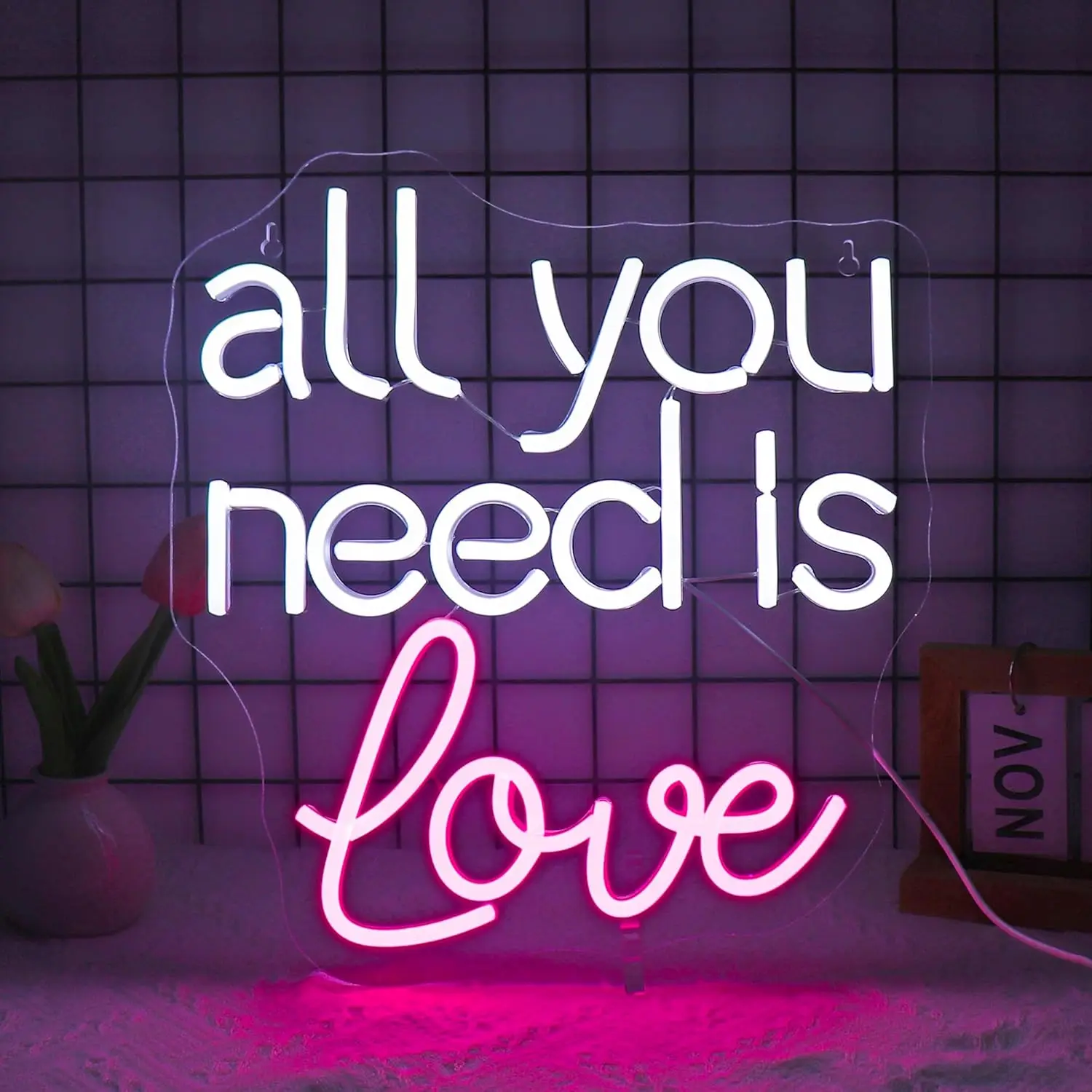 

﻿ Неоновая вывеска «All You Need Is Love» с USB-питанием, регулируемая LED-подсветка, настенный декор для игровой комнаты, спальни, гостиной, подарок для вечеринки