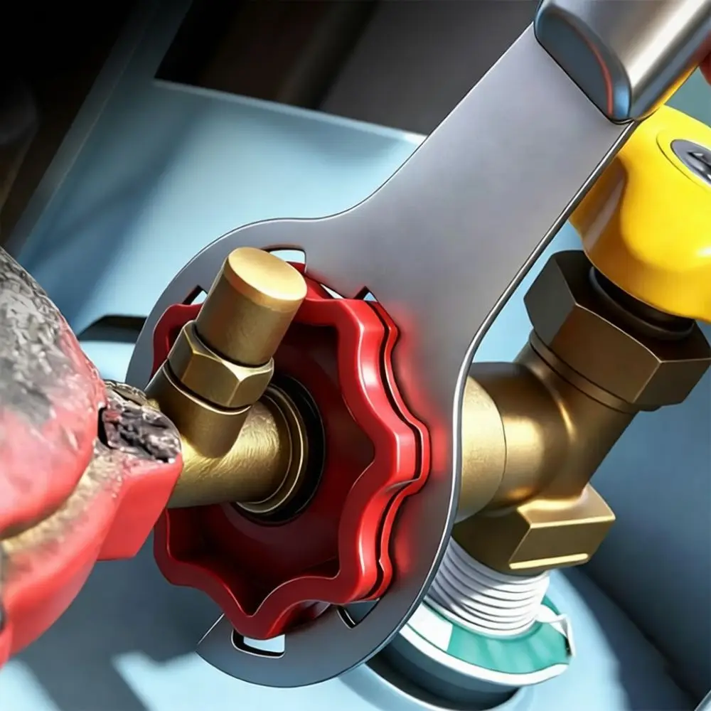 Professional Liquid Gas Valve Wrench Pressure Reducing Spanner Tool For Cylinder Head Maintenance Chrome Vanadium Steel