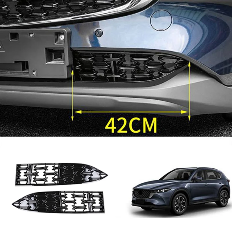 

Car Front Lower Bumper Grill Grille Moulding Cover for Mazda CX5 CX-5 2022+ Front Bottom Middle Net Decoration B