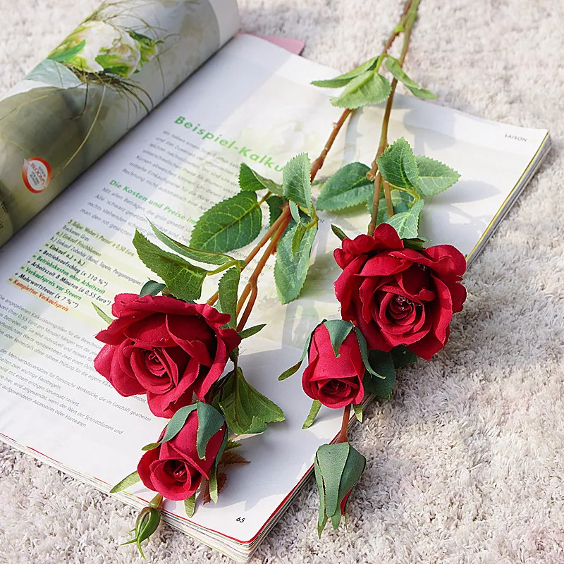 New beautiful artificial rose silk flowers delicate fake flower for home wedding decor Valentine\'s Day engagement floral
