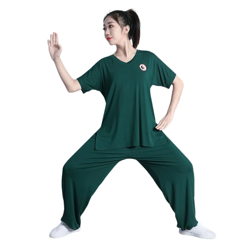 Chinese Tai Chi clothing Summer short-sleeved sports casual set For Tai Chi practice Suitable for both men and women
