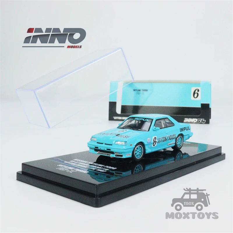 INNO 1:64 NISSAN SKYLINE 2000 Turbo RS-X HR31 #6 Blue Diecast Model Car