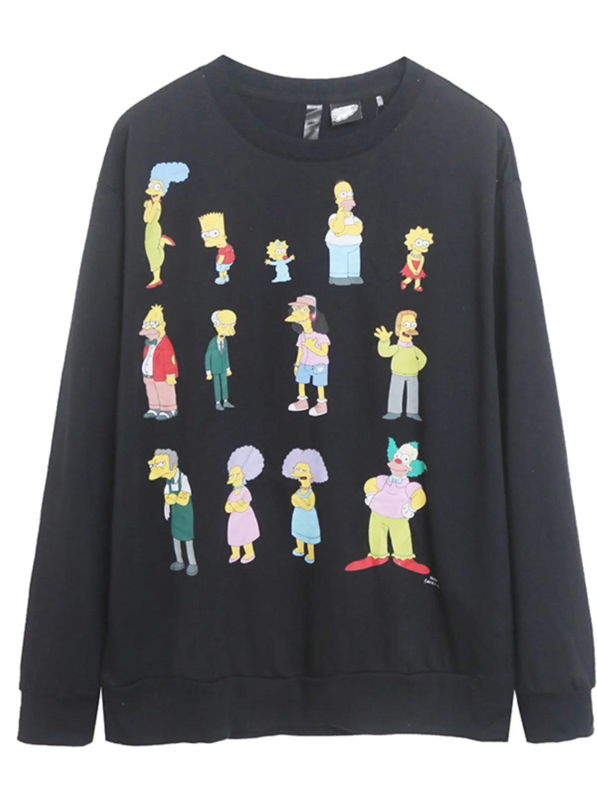 

Casual Cartoon Print round Neck Sweater Comfortable Loose Fit Home Wear Slimming Trendy Polyester Viscose Blend Long Sleeve