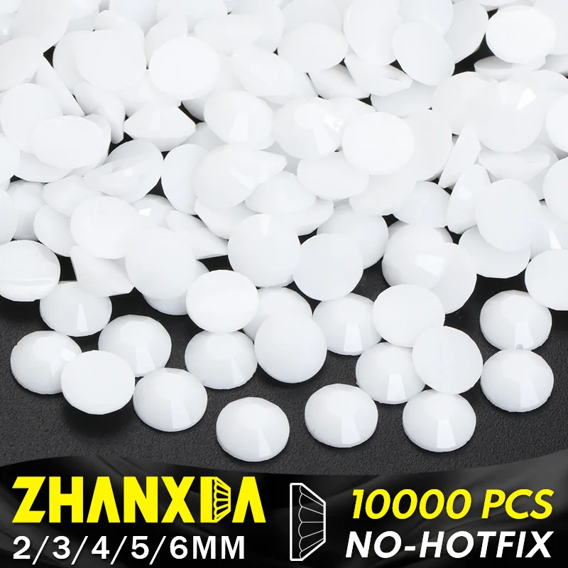 

Resin White Jelly Rhinestones Embellishments For Crafts Tumblers Flatback Decorative Stones Non-hot Fix Gemstone 2 3 4 5 6mm