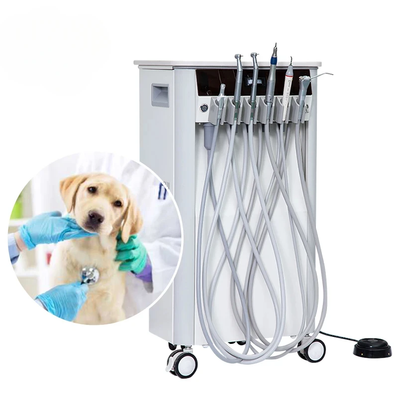 

Mobile den--tal Delivery Unit Mobile Veterinary den--tal Unit Portable Treatment Unit den--tal Cart with CE Approved