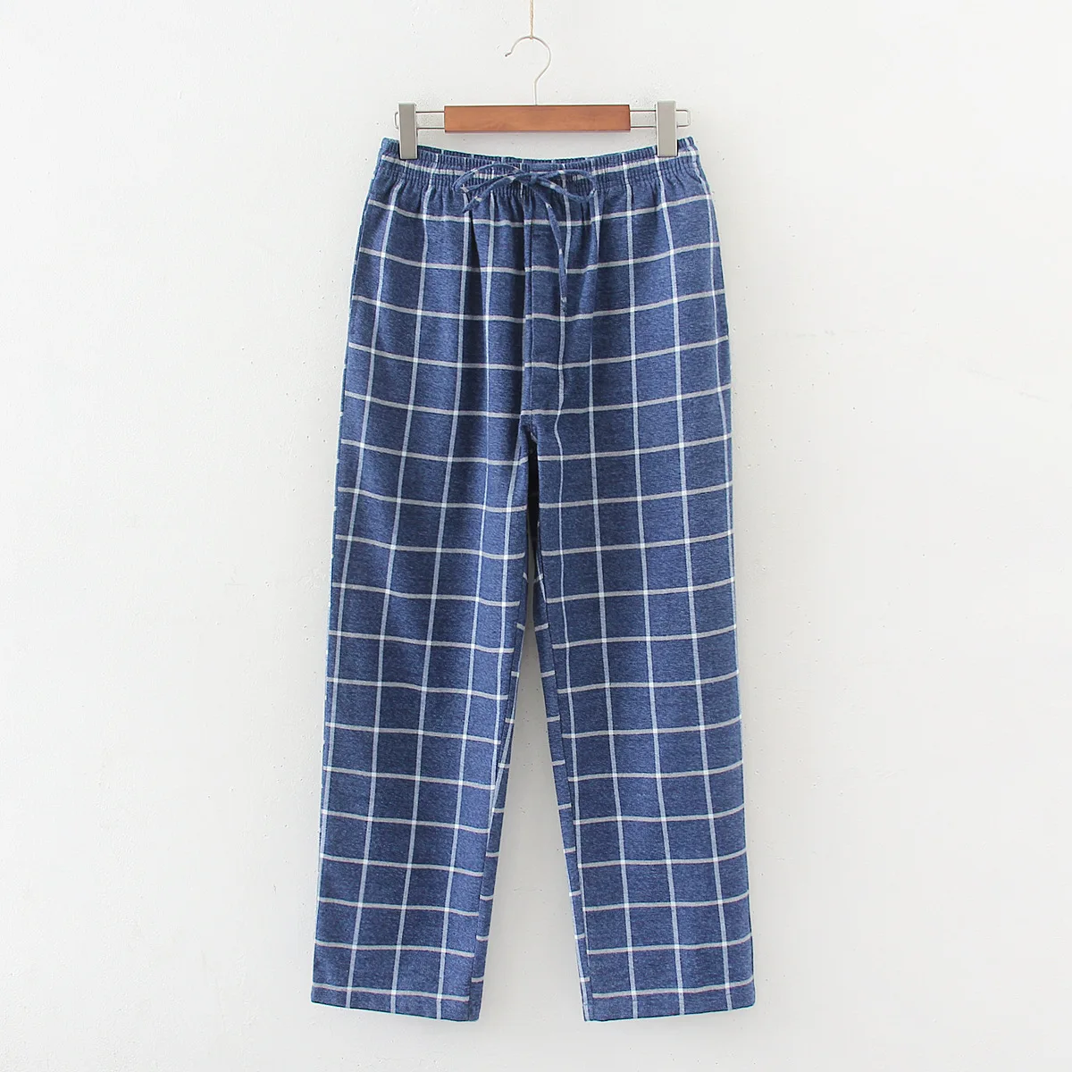 2024 Spring Autumn Men 100% Cotton Sleep Bottoms Male Warm Leisure Top quality Home Trousers Men Casual Plaid Nightwear Pants