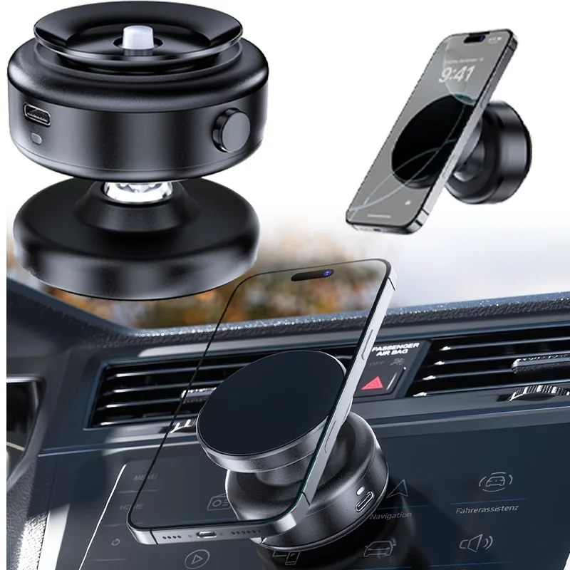 

Vacuum Adsorption Wireless Recharge Car Holder for IPhone Samsung Xiaomi Magnetic Suction Car Wireless Recharge Phone Holder