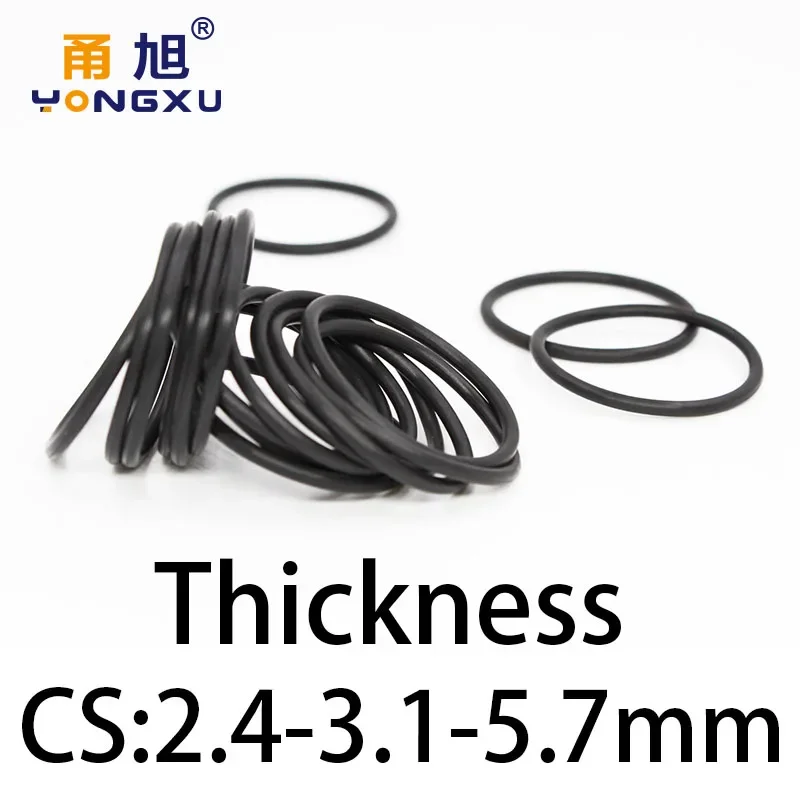O-Ring Thickness 2.4-3.1-5.7mm CS Fluororubber FKM Sealing Temperature Resistant Gasket Rubber Ring Complete in Specifications