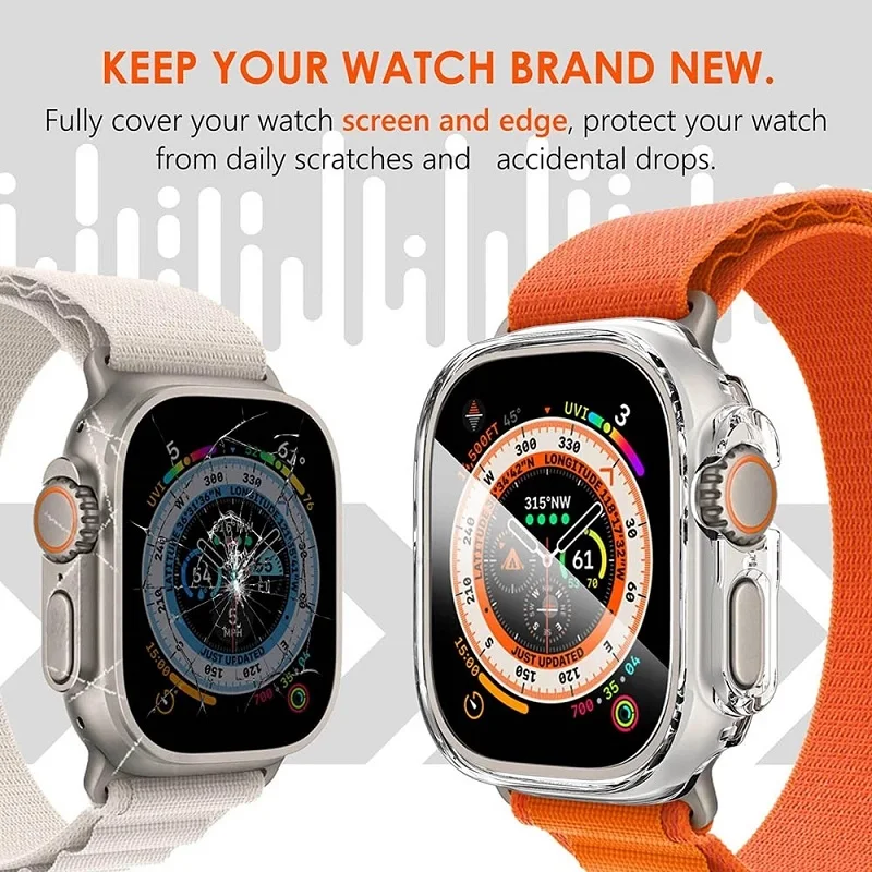 Tempered Glass Screen Protector for Apple Watch Ultra 49mm Smart Watch HD Glass Protective Film Cover for iwatch Ultra 49mm