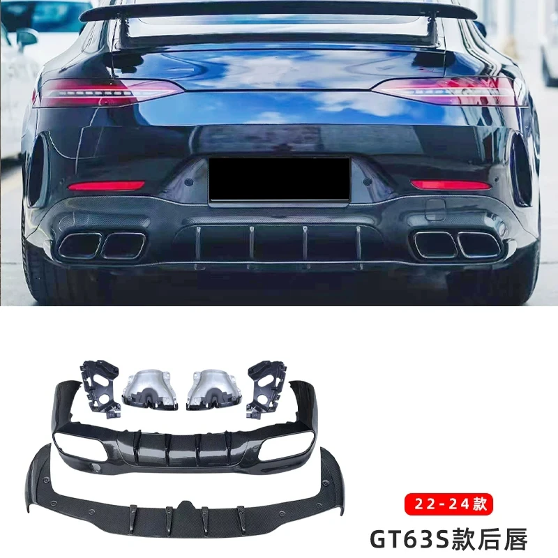 

Диффузор с выхлопной трубой для Mercedes Benz AMG GT50 GT53 2022-2024, модифицированный под GT63S, карбоновый задний спойлер, комплект обвеса.