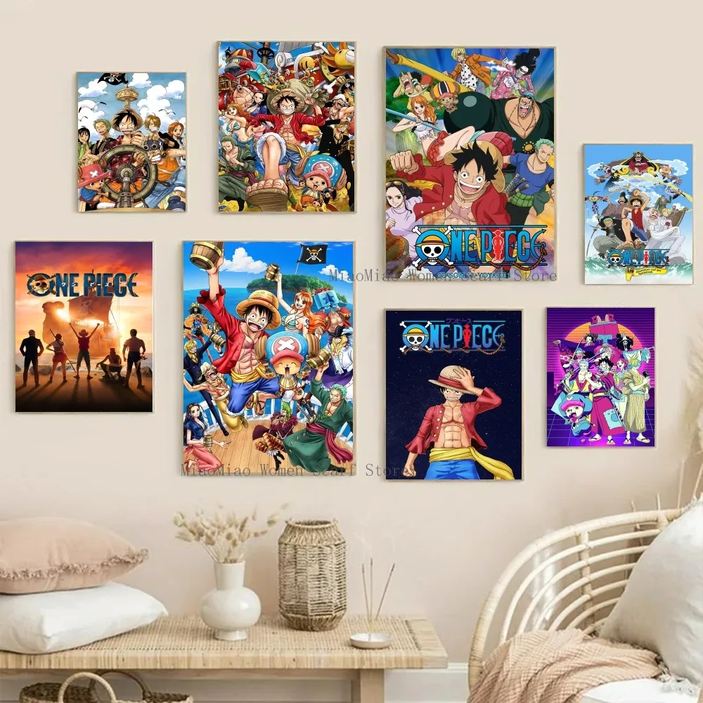 1PC Anime O-One P-Piece L-Luffy Poster Paper Print Home Living Room Bedroom Entrance Bar Restaurant Cafe Art Painting Decoration