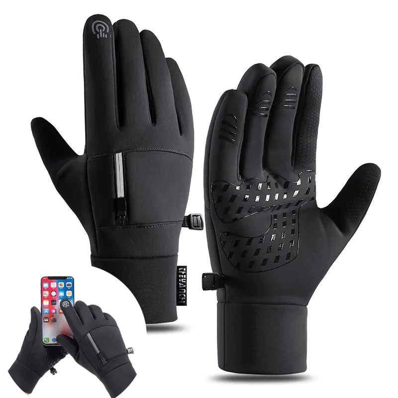 

Зимние Бархатные износостойкие водонепроницаемые теплые перчатки для сенсорных экранов уличные пешего туризма катания на лыжах альпинизма велосипедные перчатки для мужчин