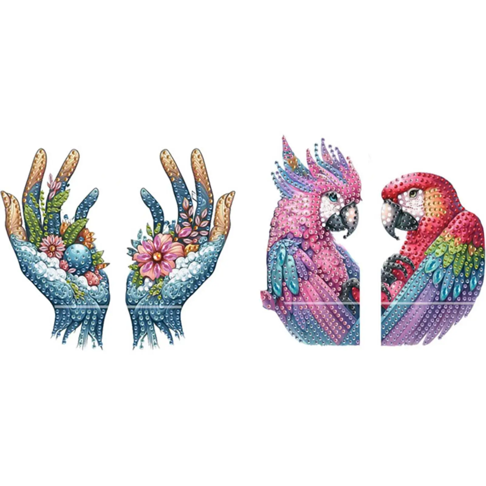 

2 шт. 2D плоские подвески для алмазной мозаики, декор для дома, подвесной декор (Попугай)