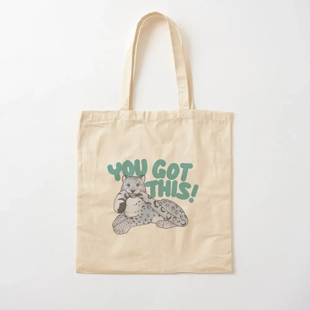

You Got This! Snow Leopard Motivational Tote Bag Women's beach bags Shopping bags