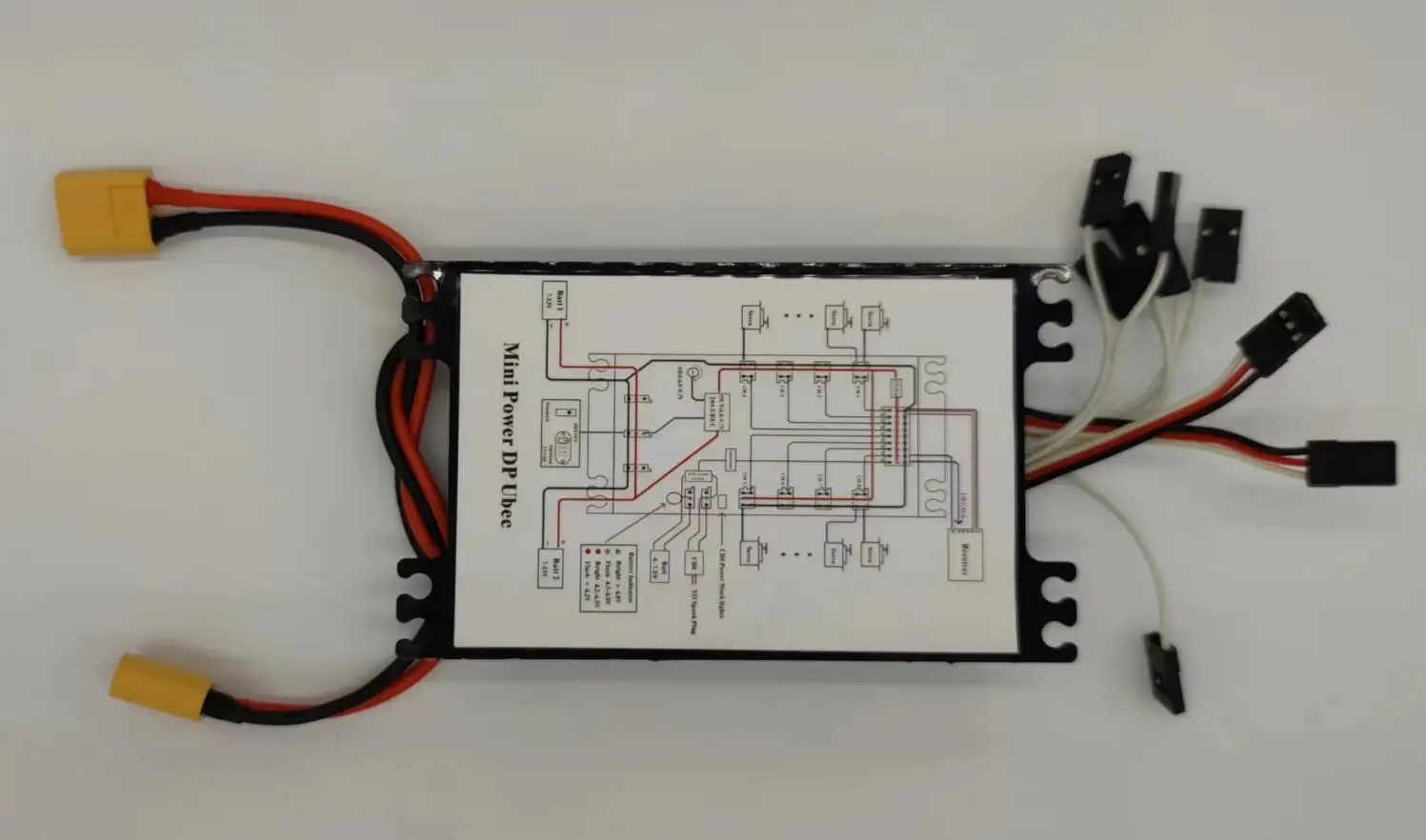 Mini Servo Section board Power Distribution Box PB5004 for Gasoline Airplane with 30A UBEC / XT60 Plug