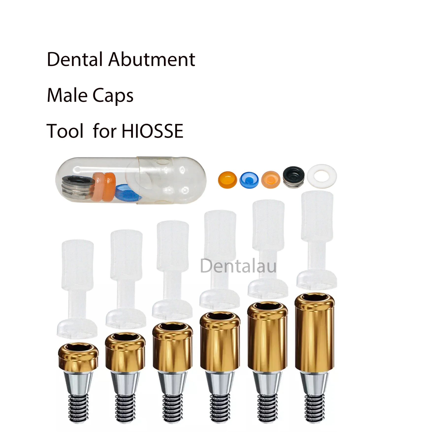 

Dental Implant Attachment Abutment &Overdenture Male Caps Kits for Hiossen Mini1/2/3/4/5/6mm