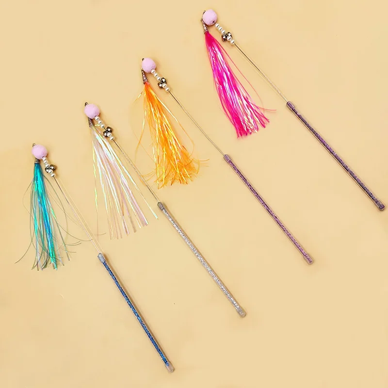 Cat Toy Feather Cats Stick Wool Ball Cat Toys Interactive Bite-resistant Toys for Cats Training Tassle Kitten Toy Pet Supplies