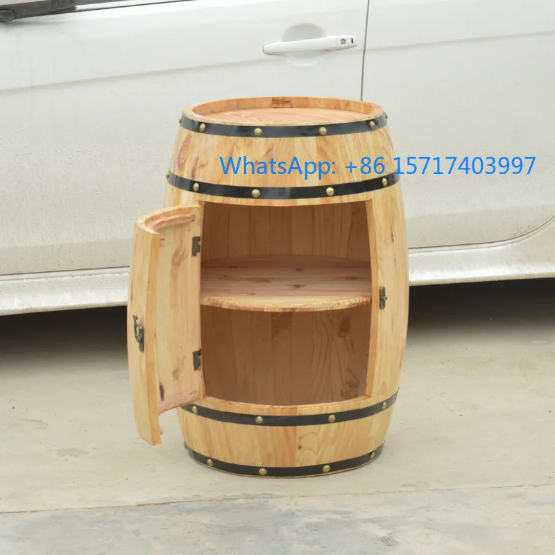 

Decorated beer barrels, wooden red wine and grape bars, exhibition doors, storage racks