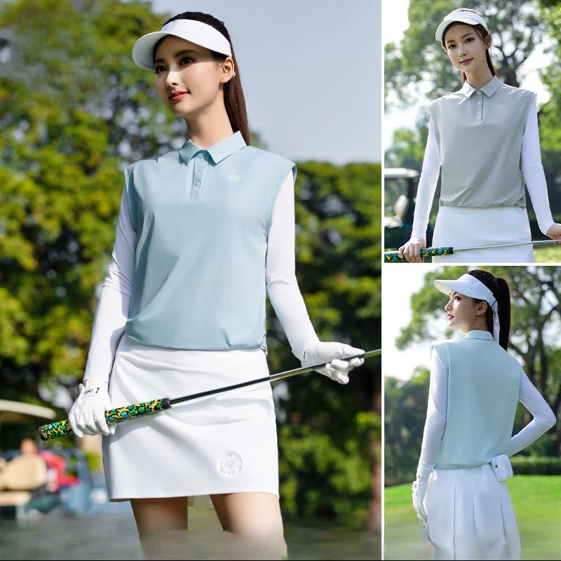 PGM Women's Golf Vest Spring and Summer Sports Pullover Shirts Top YF892