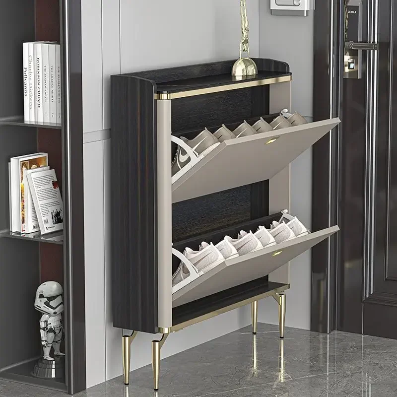 خزائن الأحذية ذات أدراج قابلة للطي، خزانة تخزين قائمة، خزانة أحذية Rock Meubles Chaussures، أثاث غرفة المعيشة البسيط #4