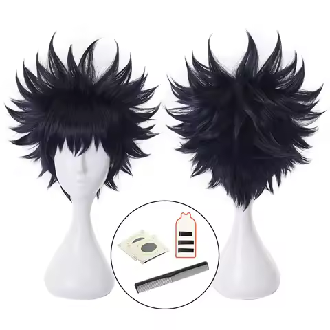 HOLOUN Jujutsu JJK Anime Fushiguro Megumi Cosplay Wig Rose Net Synthetic Fiber Adjustable Size Halloween Christmas Party